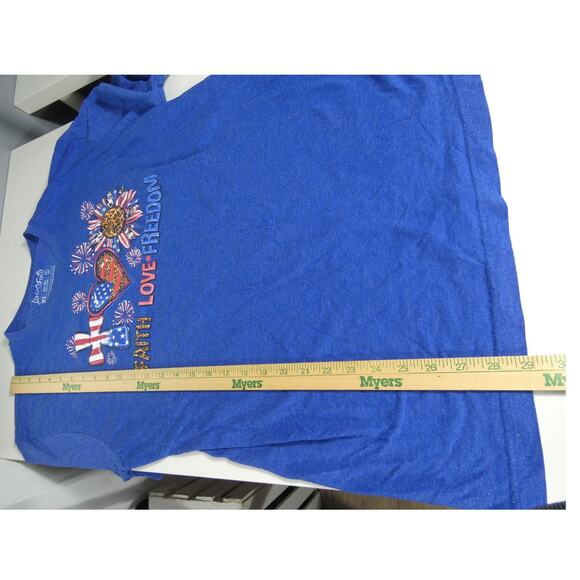 Love In Faith XL T-Shirt Freedom 4th of July Fireworks Casual Short Sleeves - Picture 4 of 6